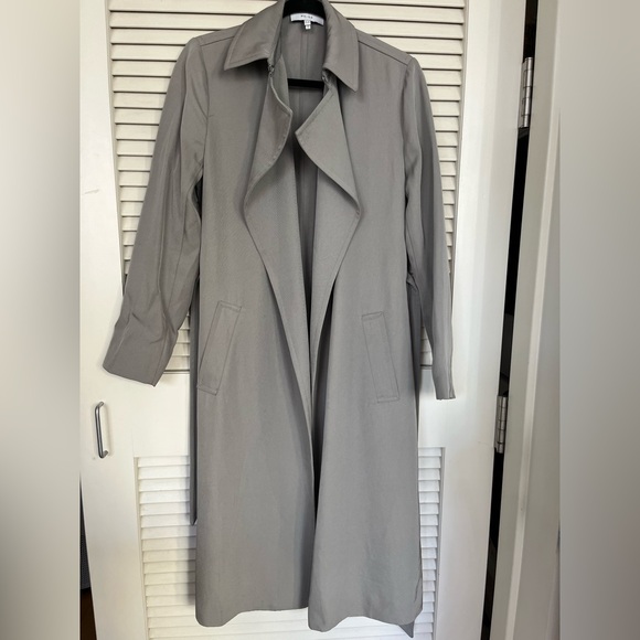 Reiss Sage Green Tie Waist Trench - Picture 2 of 5